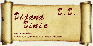 Dijana Dinić vizit kartica